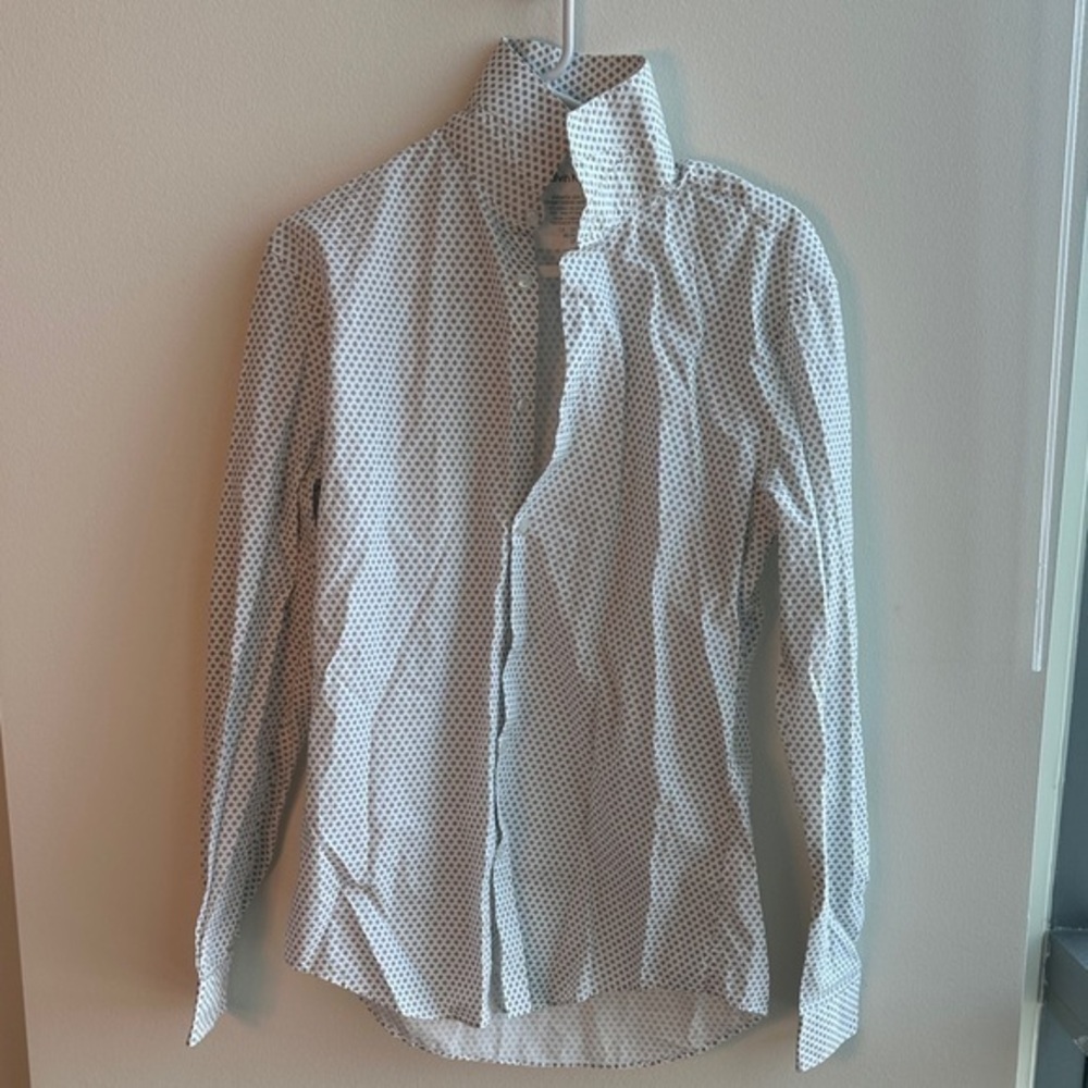 Calvin Klein White and Black Polka Dot Shirt